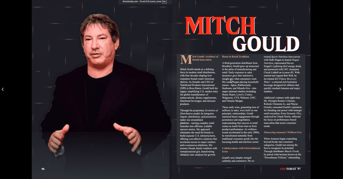 Mitch Gould of Nutritional Products International Named to CIO Today's Top 50 World Leaders for 2025