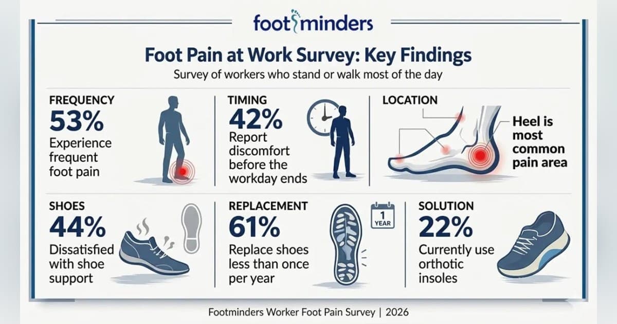 Survey: Over Half of Workers on Their Feet Suffer Frequent Foot Pain, Yet Few Use Orthotics