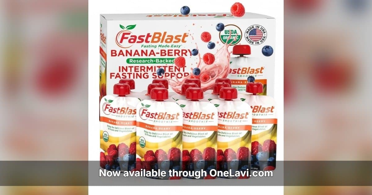 FastBlast Banana Berry Smoothie Pouches Launch on OneLavi, Offering Plant-Based Nutrition for Intermittent Fasting